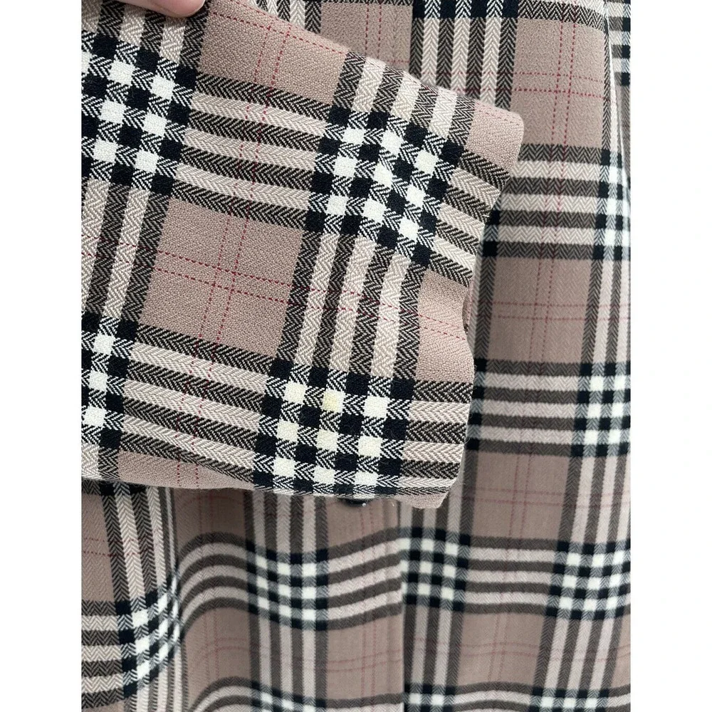 Pendleton Vintage Nova Check Tartan Plaid Wool Long Sleeve Button Blazer Size 14